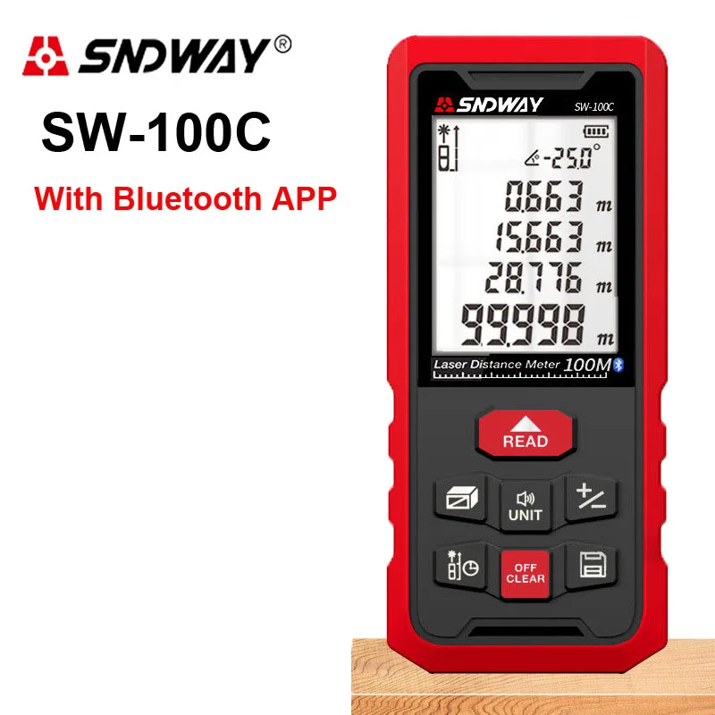 SNDWAY 50/70/100/120 м инфракрасная электронная линейка лазерный дальномер цифровой лазерный дальномер bluetooth приложение SNDWAY 50/70/100/120 м инфракрасная электронная линейка лазерный дальномер цифровой лазерный дальномер bluetooth приложение