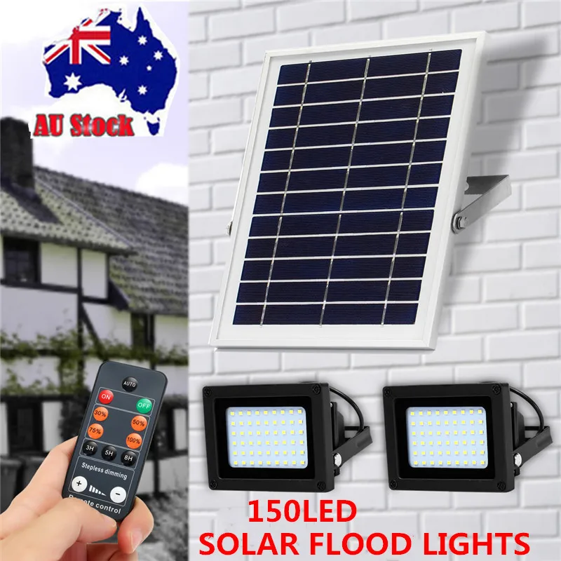 

2PCS 20W LED Solar Flood Light with Remote Control+Light Sensor Solar Light Super Bright IP65 Waterproof IP65 Outdoor Floodlight