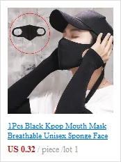 1Pcs Breathable Black Kpop Mouth Mask Unisex Sponge Face Mask Reusable Anti Pollution Face Shield Wind Proof Mouth Cover