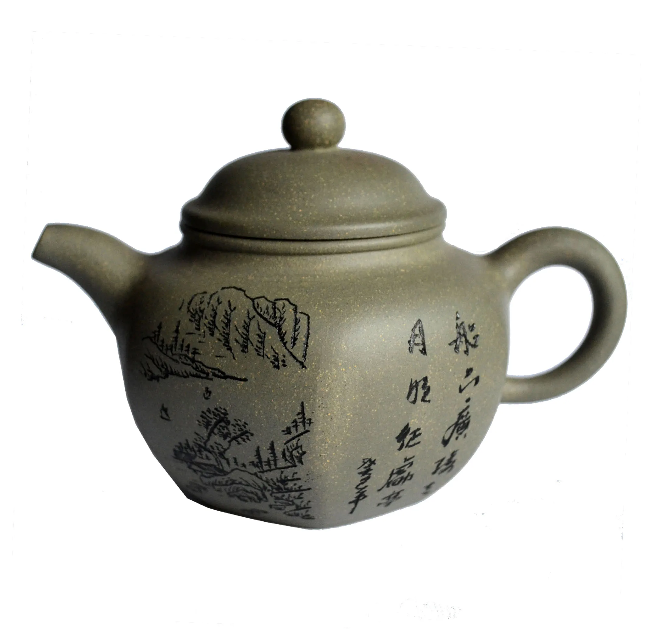 

Yixing zisha teapot 210ml Chinese kungfu Tea pots Hexagonal Green clay handmade Soak Puer Dahongpao Tie Guan yin kettle teaware