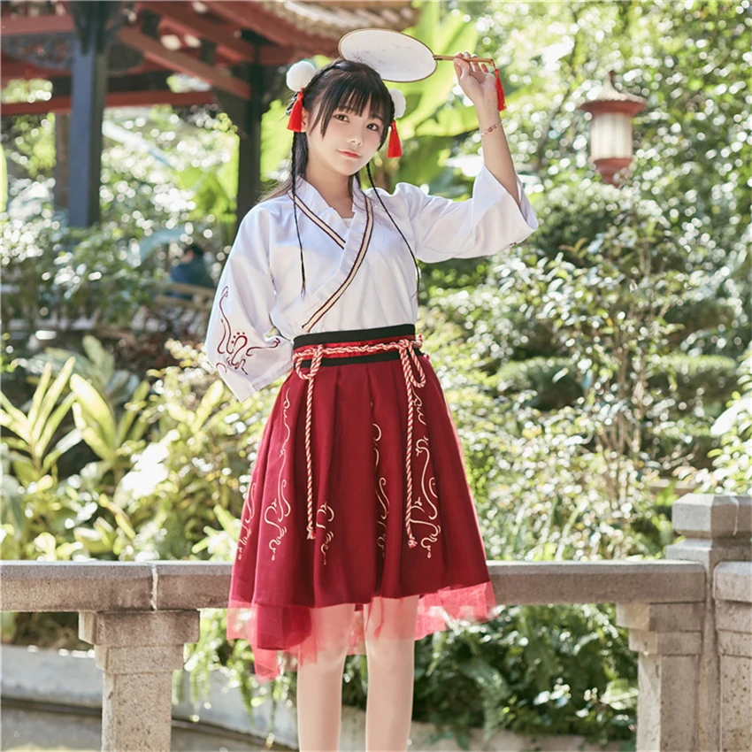 Vestido tradicional japonés bordado para mujer, Kimono de moda antigua,  ropa de estilo japonés, trajes de falda con cordones, Verano|Ropa de Asia y  las Islas del Pacífico| - AliExpress