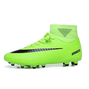 

Men Kids Football Boots With Ankle Long Spikes High Top Soccer Shoes for Man Children Sport Cleats Football Sneakers Tf Boots