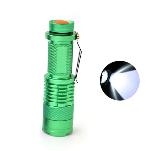 Светодиодный фонарь Q5 светодиодный 14500 AA лампа 3 режима портативный зум наружный походный фонарик водонепроницаемый светодиодный мини тактический фонарь - Испускаемый цвет: Green
