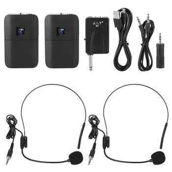 

Wireless Microphone Head-mounted Microphone with Receiver and Transmitter Dual Channels Wireless Vocal Set Conference Microphone