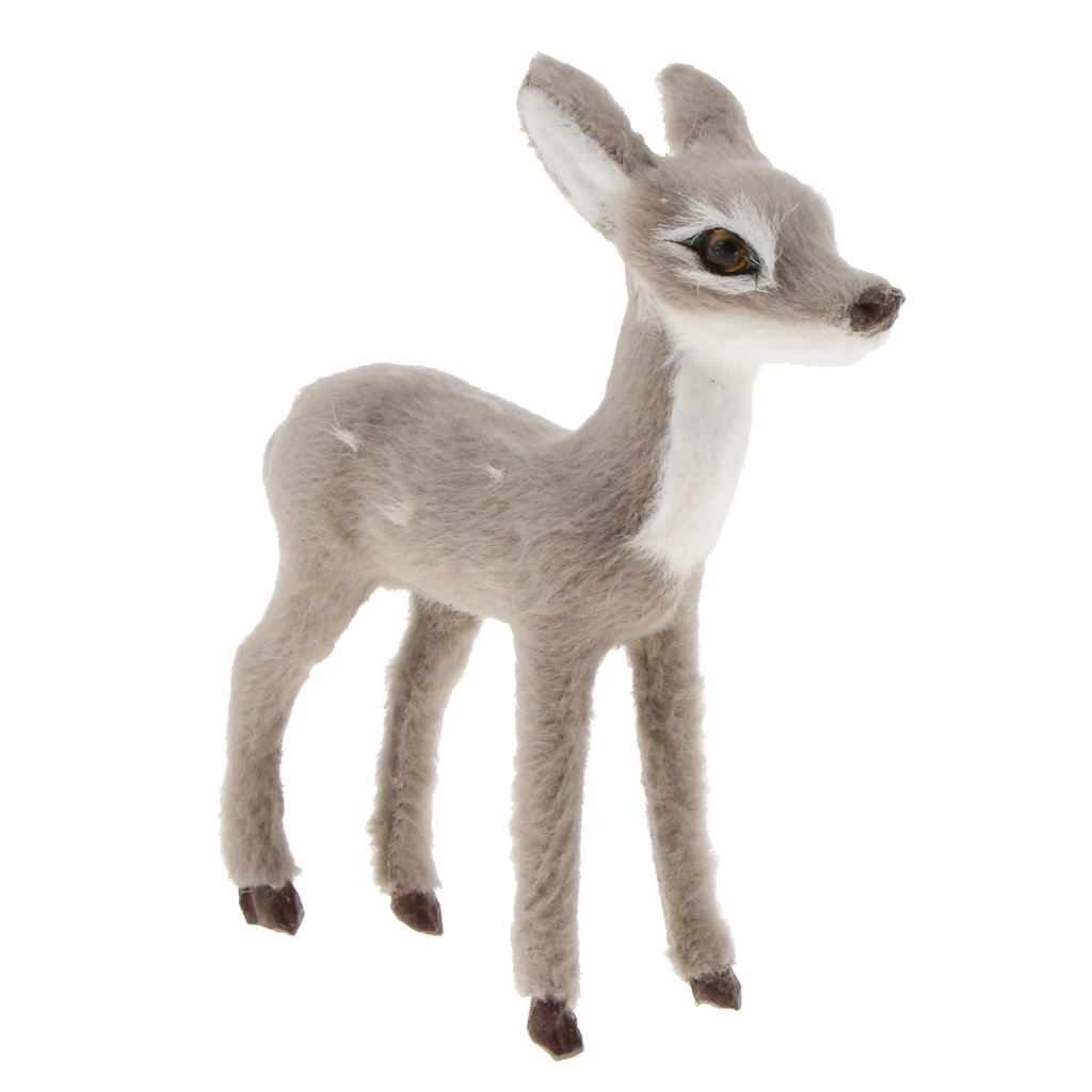 Christmas decorations standing simulation polyethylene small deer reindeer Xmas home gray