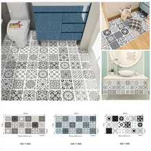 ✅1M PVC Self Wall stickers Adhesive Frosted Floor Tiles Furniture Renovation Stickers Waterproof Wallpaper For kitchen Bathroom