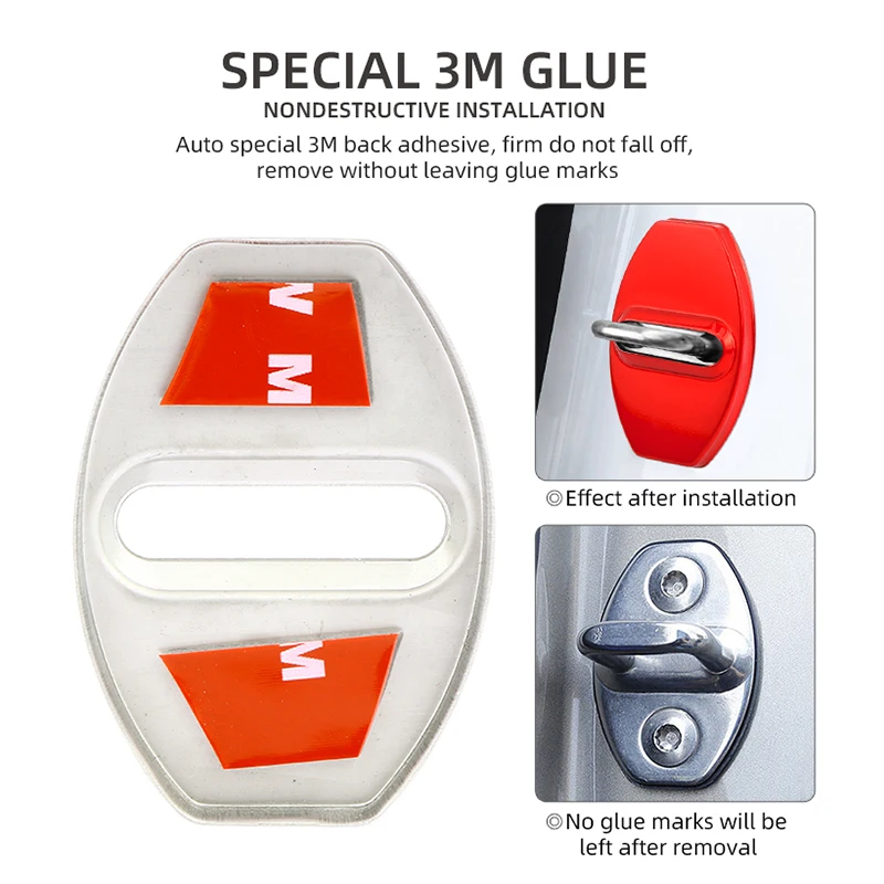 Car Door Lock Cover Stickers 4pcs For Seat Ibiza Leon cupra Ateca Arona Alhambra Tarraco