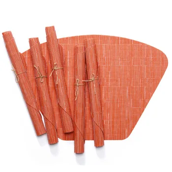 

1PC New fan-shaped Teslin PVC placemat Environmental friendly American round table placemat insulation wear-resistant tablewares