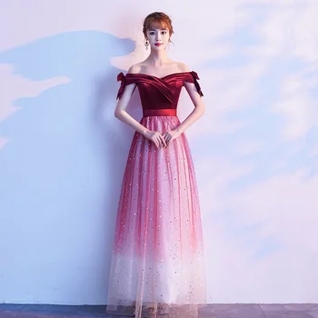 

One Shoulder Burgundy Women Sexy Cheongsam Bride Wedding Dresses Pleated Long Half Sleeve Vestidos De Festa Plus Size