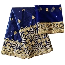 Королевский синий базин riche getzner африканский Базен ткань Африканский tissu жаккардовая парча ткань для свадьбы