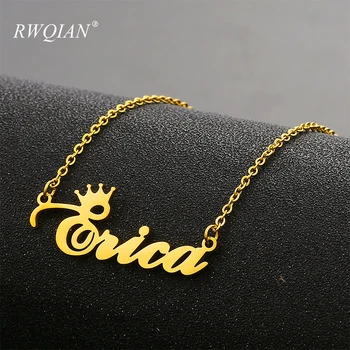 

'Erica' Pendants Necklace Custom Name Necklaces Personalized Gold Stainless Steel Nameplate Necklaces For Women Charm Jewelry