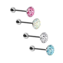 1 шт., стразы, пирсинг языка, кольцо из нержавеющей стали, диско-шар, штанга для языка, пирсинг сосков, кольцо для женщин, пирсинг для тела, Lengua