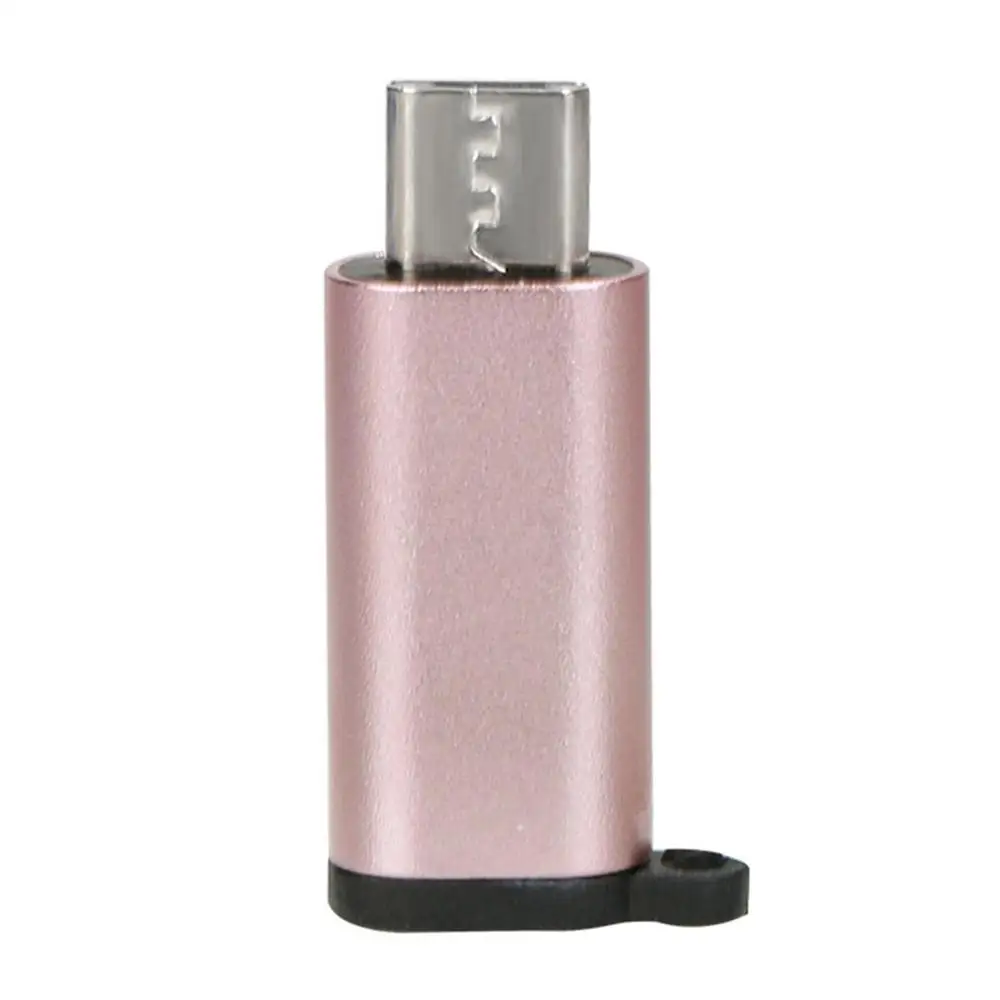 Rose Gold Мини Портативный алюминиевый USB-C к микро-usb адаптер с брелком Анти-потери USB type-C микро usb переходник - Цвет: Rose Gold
