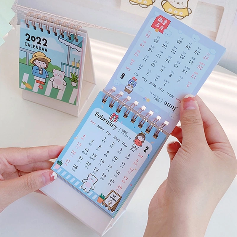 2022 Calendar Small 2022 Cute Mini Calendar Notebook Desktop Cartoon Desk Calendar Small  Ornaments Simple Decoration Stationery School Supplies|Calendar| -  Aliexpress