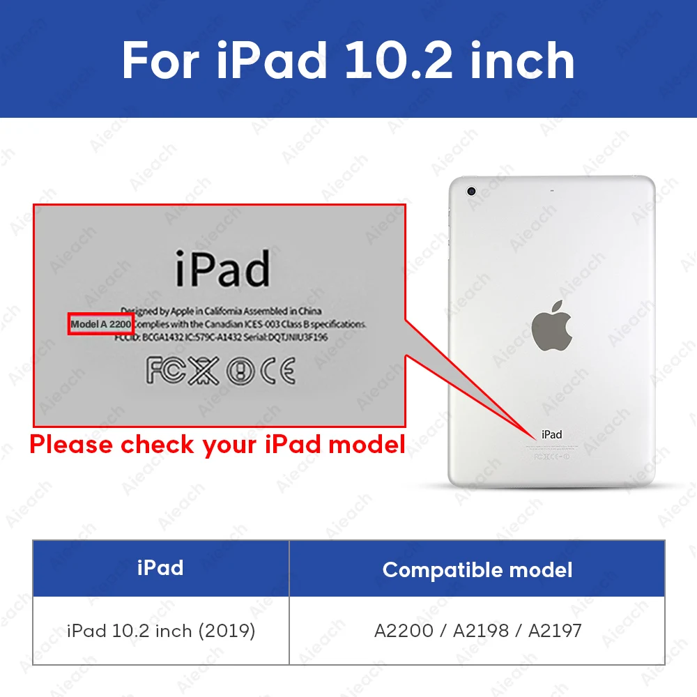 Для iPad 10,2 чехол из искусственной кожи Умный Магнитный чехол с функцией автоматического сна/пробуждения чехол-подставка для iPad 10,2 7-го поколения Funda