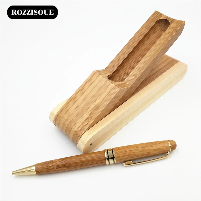 

Luxury Gift Bamboo Gel Pen Set High Quality Fountain Pen Roller Ball Pen with Original Case Metal Ballpoint Pens for Office Gift