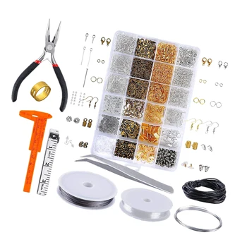 

1 Set Jewelry Making Findings Kits Metal Craft Supplies For Bracelet Earring