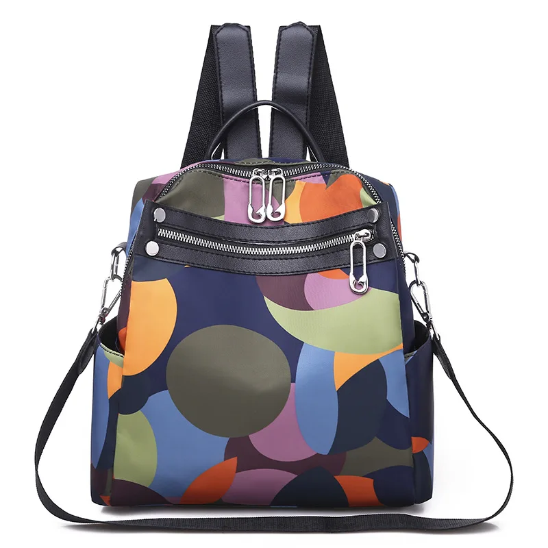 

Korean-style Printed Oxford Cloth Versatile Anti-Theft Backpack Women's 2019 New Style Fashion Multi-functional Dual Purpose Bac