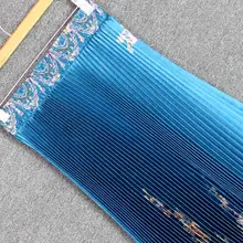 Женская плиссированная юбка с принтом, большой размер, высокая талия, темпераментная юбка