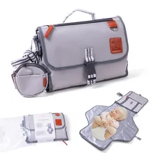 Tapis à langer Portable gris pour bébé, multifonctionnel, adapté à la mère et au bébé qui sort