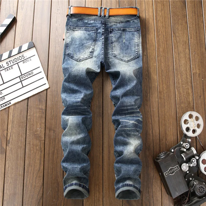 Buy 2020 Mens Clothing New Fashion Ripped Jeans Men Patchwork Hollow Out Printed Beggar Cropped Pants Man CowboysPants Male