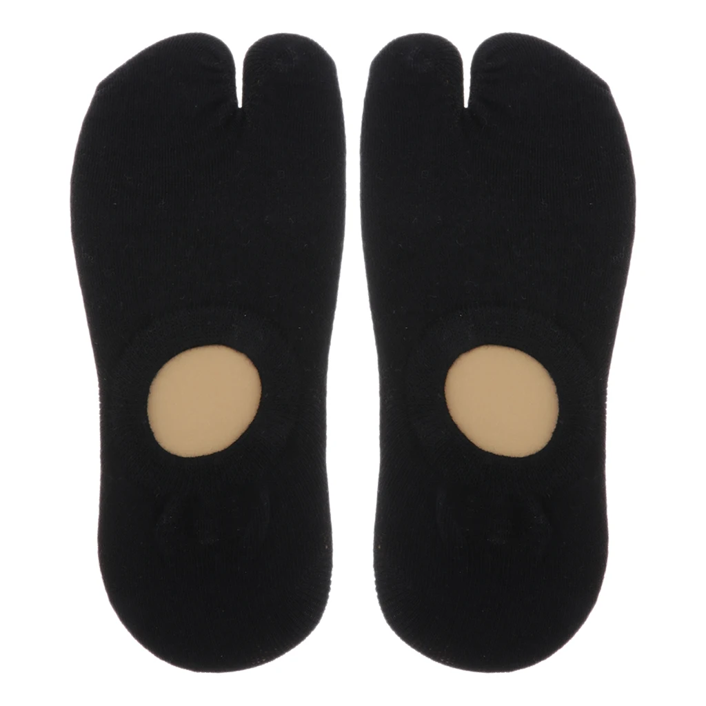 Tabi Toe Socks 2 Fingers Cotton Plain Short Length Ankle Socks Men's Women's Sports