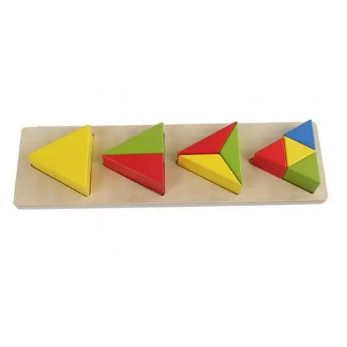 Triangular Деревянные 3D геометрические Пазлы доска Форма соответствия Обучающие Детские игрушки - Цвет: Triangular