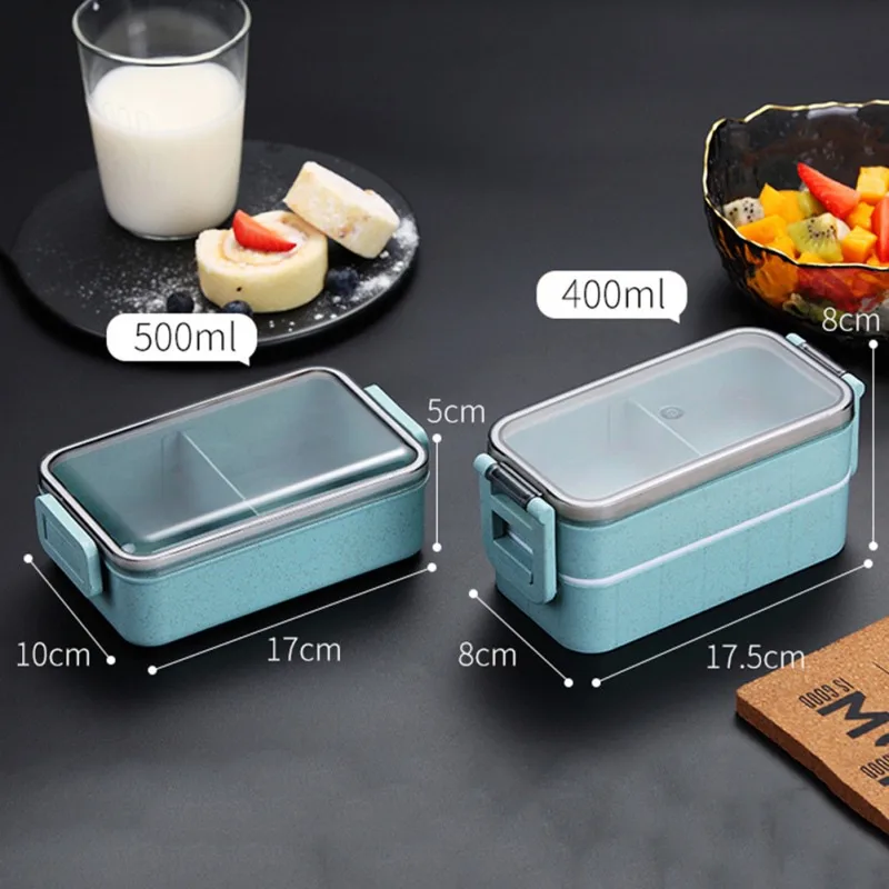 Японский стиль здоровые Ланч-бокс 2 слоя микроволновой коробки для обедов бенто микроволновая посуда контейнер для хранения еды ланчбокс для студентов