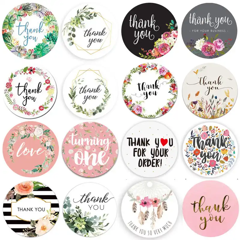 500pcs Hand made with Love Thank you Stickers Seals Lables DIY Scrapbook N3X2