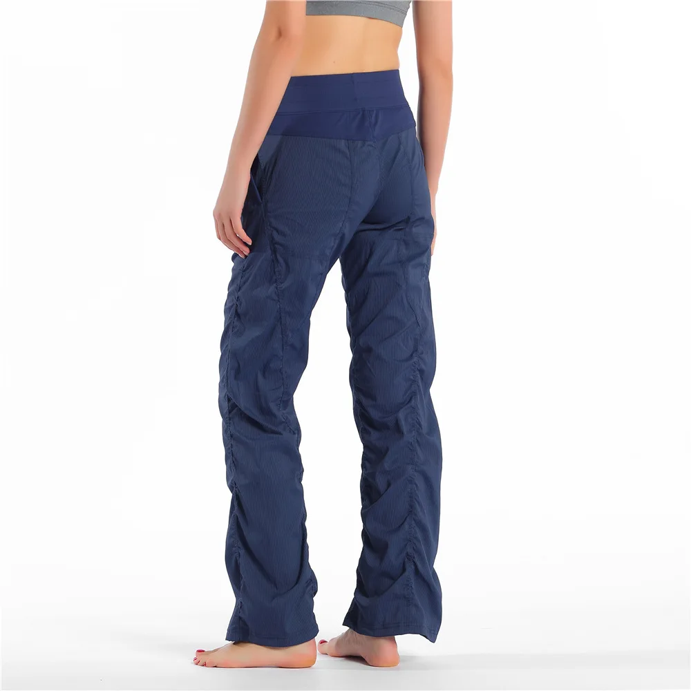 Lulu стиль свободные штаны для йоги широкие лямки спортивные Леггинсы с карманом для фитнеса штаны для бега одежда для тренировок на открытом воздухе