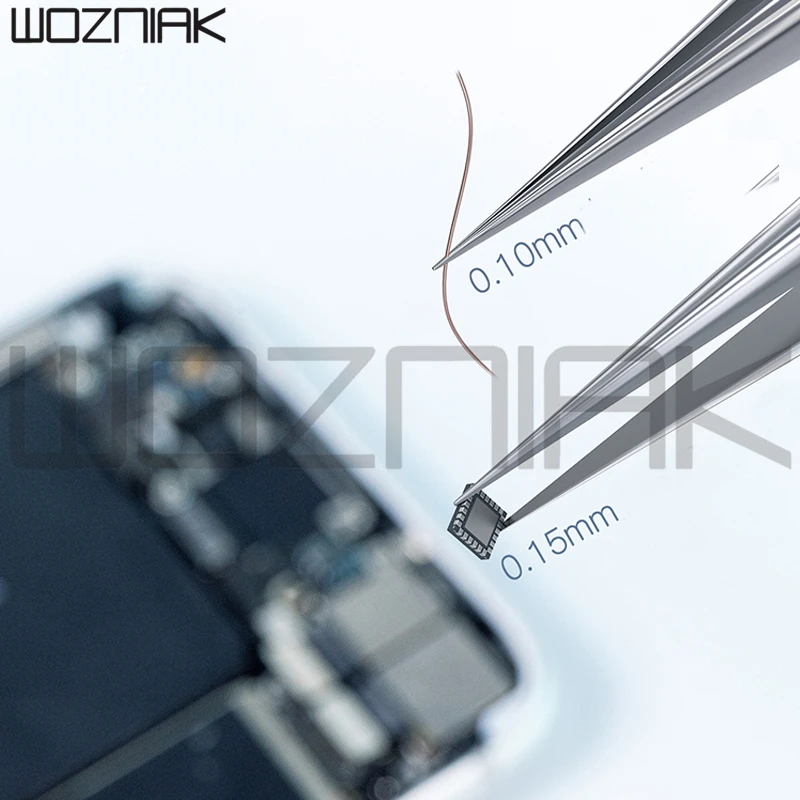 MEGA-IDEA Non-Magnetic Tweezer Stainless Steel Anti-Rust Wear-resistance Precision Tweezer 0.1mm 0.15mm for Mobile Phone Repair