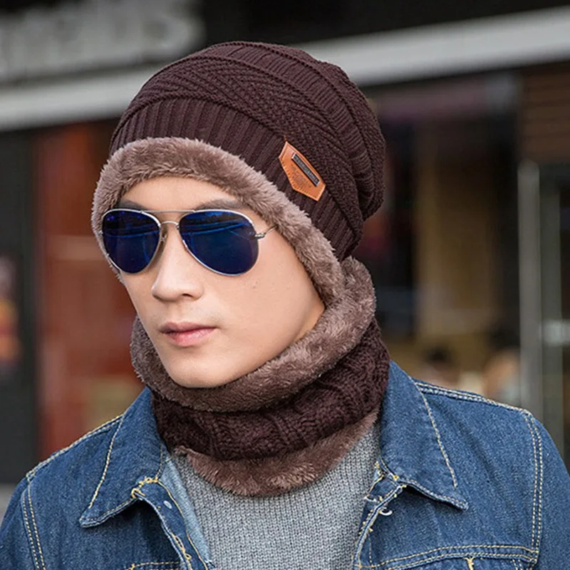2 шт. детская зимняя теплая вязаная шапка с шарфом, набор Skullies Beanies для женщин, набор для спорта на открытом воздухе