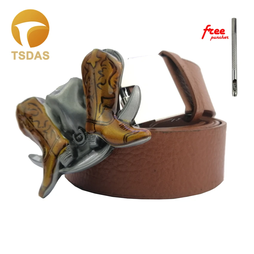 

Luxury Silver Metal Belt Buckle With Belt Western Boots Belt Buckles Fit 4cm Wide Belt Men Jeans accessories