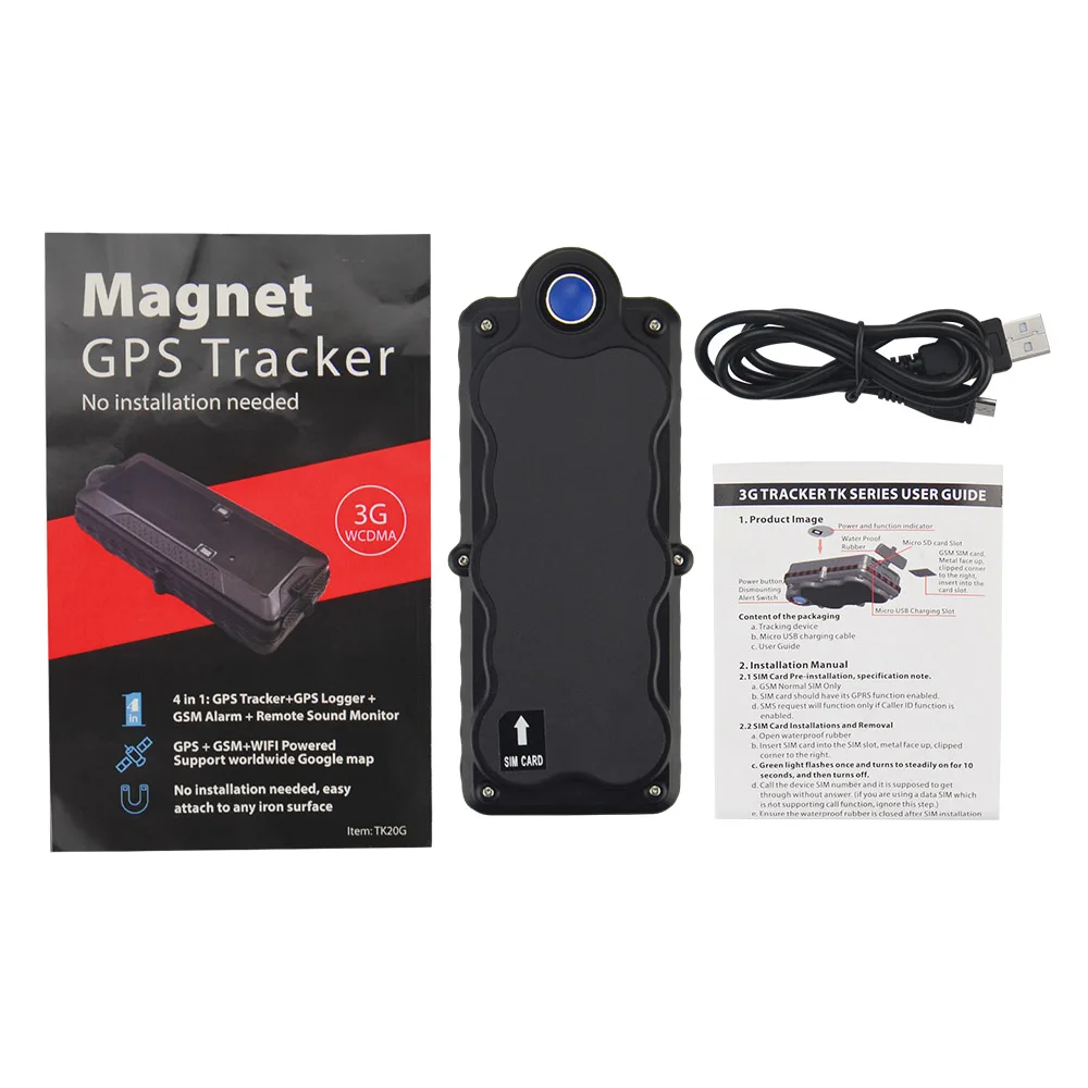 Лучший 4G Автомобильный gps трекер LTE 4G TK20C WiFi gps слежение за автомобилем водонепроницаемый Магнит 20000 мАч батарея GPRS отслеживающее устройство - Цвет: with box
