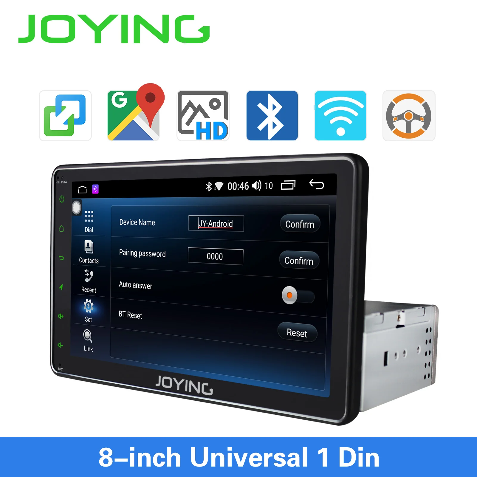 

Single 1 din Car GPS Navigation with Mirror Link Glonass 8" HD Universal Android Car Radio Steering Wheel Control/Camera No DVD