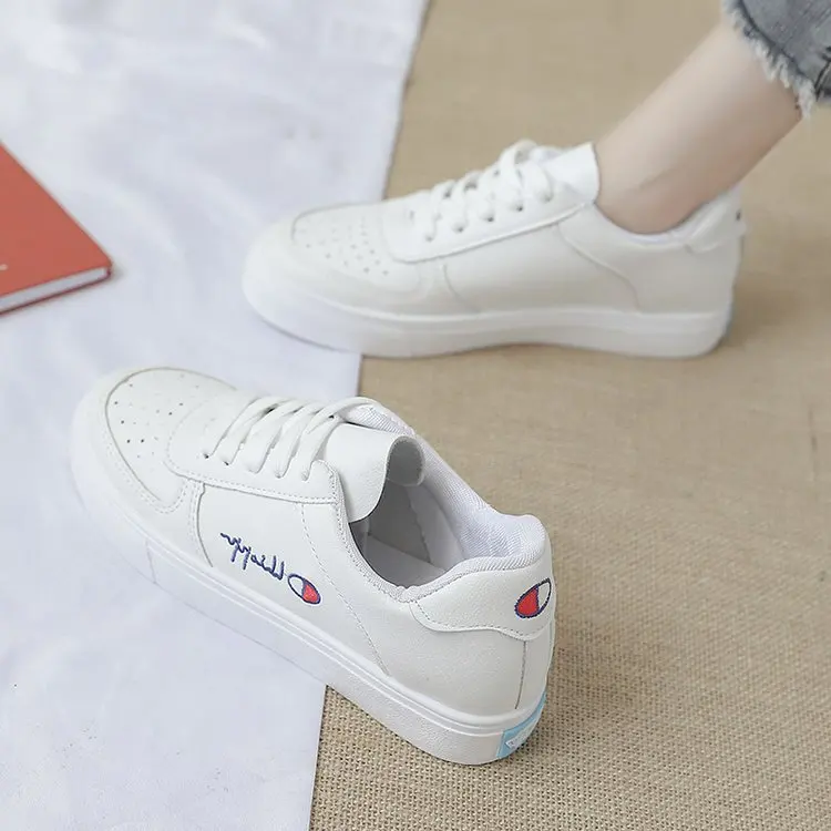 

White Shoes Women's 2019 Autumn Versatile Breathable Street Snap Students Shoes Base Running WOMEN'S Shoes INS Fashion