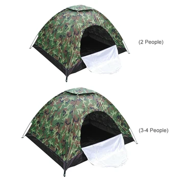 

Outdoor Camping Hiking Tent Dual Layer Waterproof Anti UV Tourist Tents Camouflage Waterproof Automatic Pop Up Beach Tent