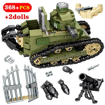 

City WW2 Germany Military Tank Building Blocks Police Weapon Weapon Soldier Figures Bricks Gifts Toys For Children