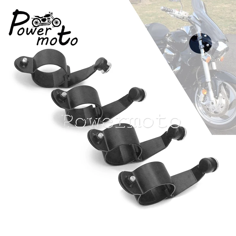 4Pcs Motorcycle Windshield Wind Deflector Cruisers Mount Clamps For Suzuki Boulevard M109R BOSS M109R2 M109RZ M50 M90 2006-2016 |
