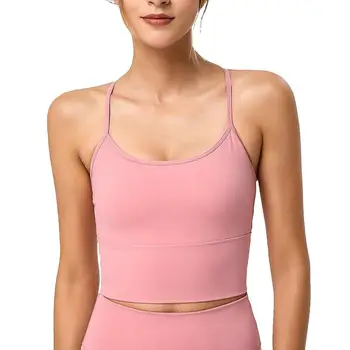 

Women Solid Fitness Running Sports Vest Fashion Comfort Casual Seamless Wireless Underwear Encaje Mujer 2019 New Hot Sale Y