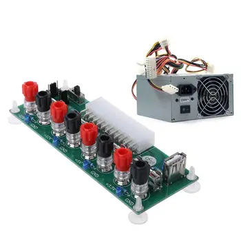 

ATX Benchtop Computer Power Supply Electric Circuit 24Pins Breakout Board Module DC Plug Connector USB 5V Port