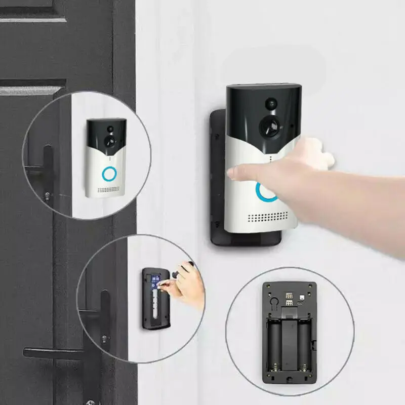 WiFi дверной звонок беспроводной видео двусторонняя связь Смарт безопасности HD инфракрасный светодиодный