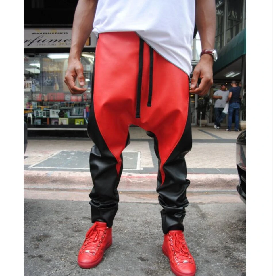 27 46 Nieuwe 2022 Mannen Clohting Mode Hiphop Kleur Blok Riem Casual  Harembroek Leren Broek Plus Size kostuums|trouser belt|pants runningtrouser  suits - AliExpress