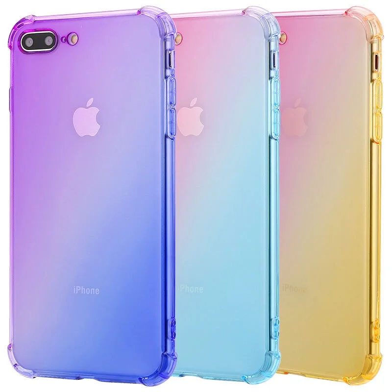 BONVAN градиентный прозрачный силиконовый чехол для телефона iPhone 6 6s 7 8 Plus Мягкий
