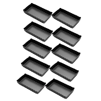 

10 Pack Mini Tart Pans with Removable Bottom, Rectangular Baking Pan Non-Stick Cake Tin for Oven and Insta Pot Baking