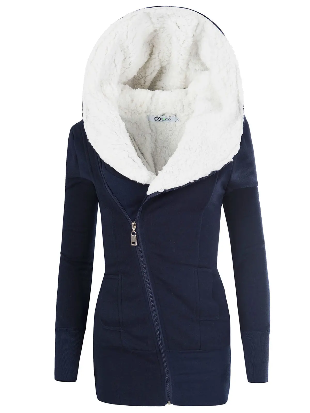 ZOGAA зимнее женское хлопковое пальто с подкладом, длинные тонкие парки с капюшоном, женские теплые куртки размера плюс, шерстяная куртка, верхняя одежда - Цвет: Черный