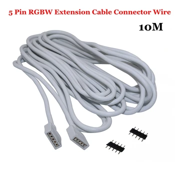 

New 5 Pin 5050 3528 2835 RGBW RGBWW LED Tape Extension Wire Female Cable Line 10M 5pin Connector for RGB RGBW LED Strip Light