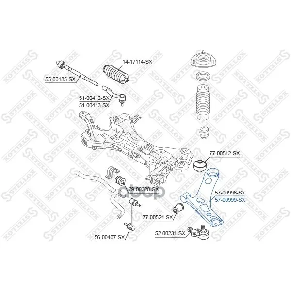 57-00999-Sx_рычаг Правый!Hyundai I40 Cw(Vf) 11 Stellox 5700999sx Stellox арт. 5700999SX