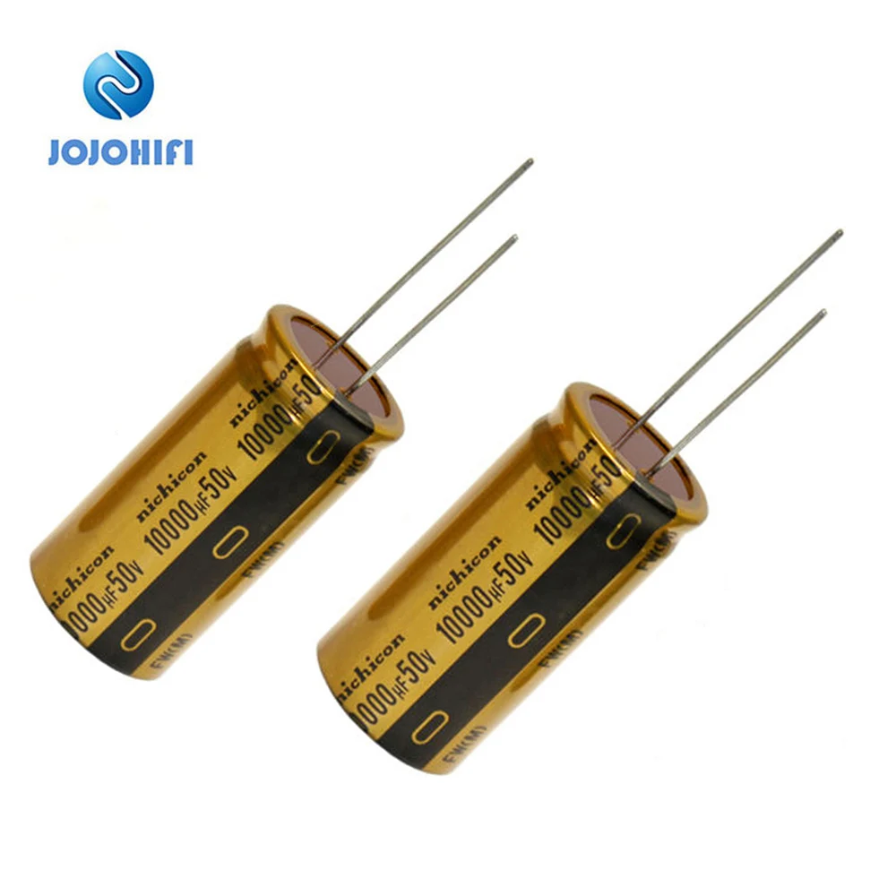 2pcs 10000UF 50V 25x50mm Nichicon Pitch 13mm FW Gold 50V/10000UF Audio Electrolytic Capacitor for AMP Amplifier Amplifiers Board 2pcs 10pcs 22x30mm 400v 100uf 100uf 400v nichicon 105 ℃ new audio power amplifier board horn electrolytic capacitors