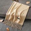 Doux cachemire foulards femmes 2022 automne nouvelle couleur unie enveloppes mince longue écharpe avec gland décontracté dame hiver femme châle ► Photo 3/6